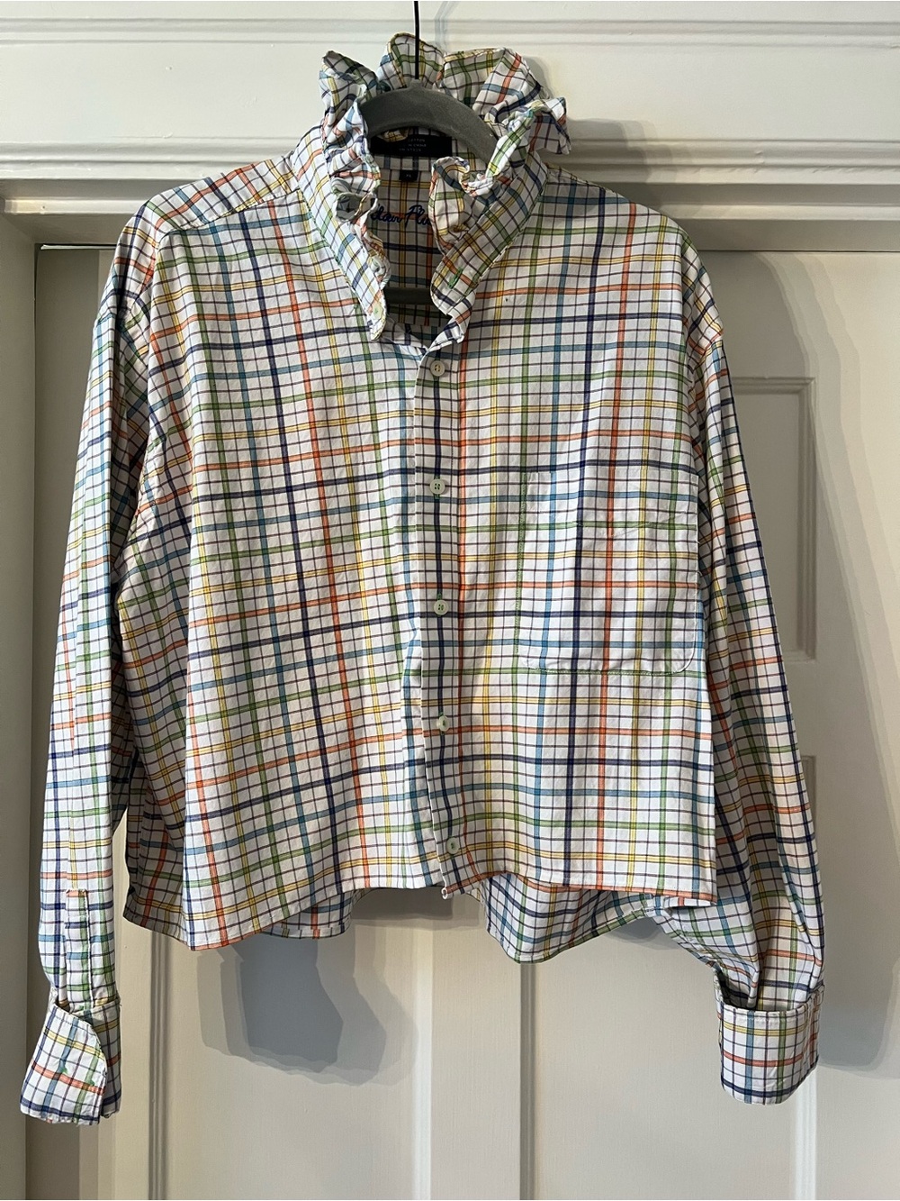 Upcycled Men's Alan Flusser Multicolor Plaid Button-Down Shirt